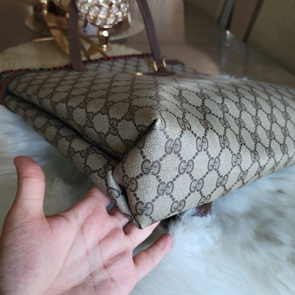 100% Authentic Gucci vintage GG canvas tote bag - Picture 15 of 16